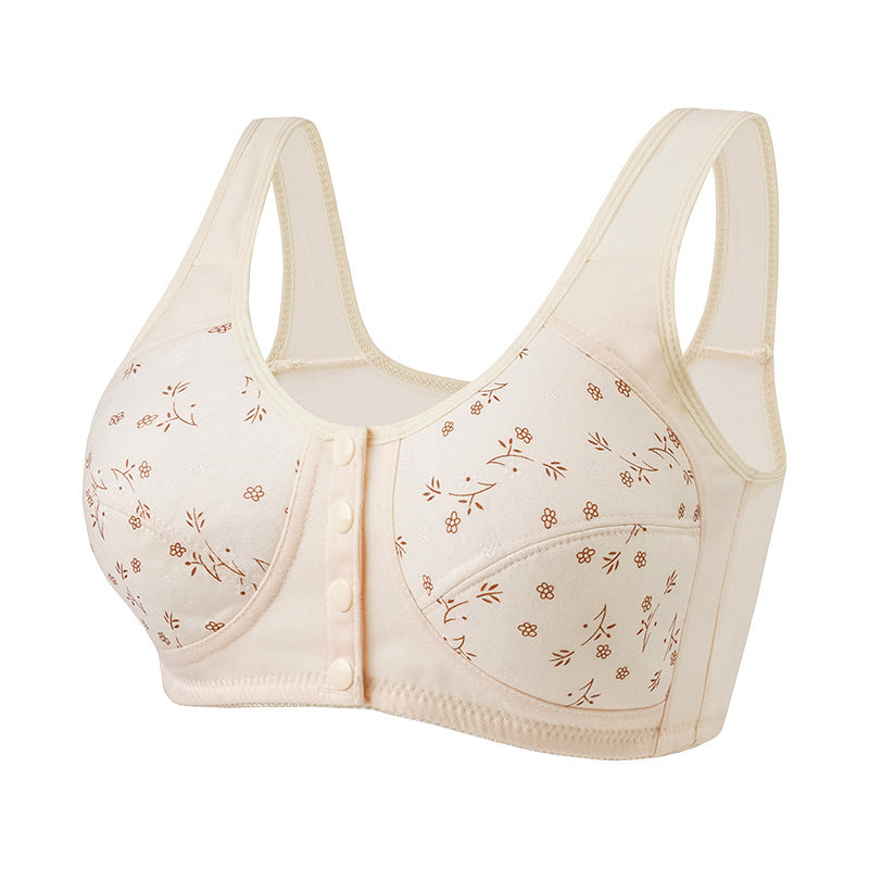 Women's Print No Underwire Wide Strap Waistcoat New Plus Size Bra