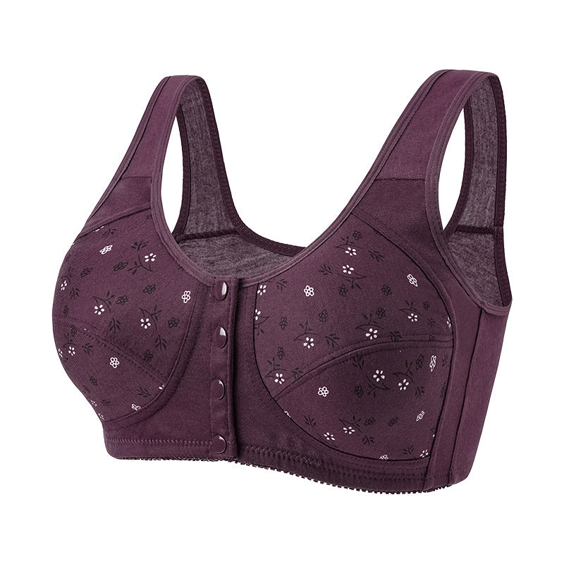Women's Print No Underwire Wide Strap Waistcoat New Plus Size Bra