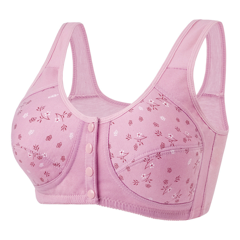 Women's Print No Underwire Wide Strap Waistcoat New Plus Size Bra