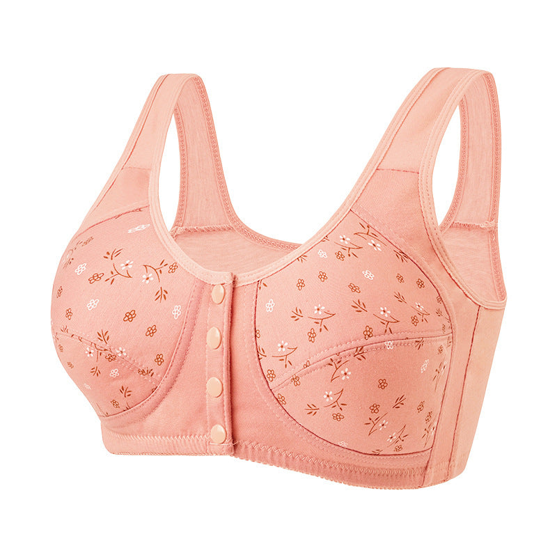 Women's Print No Underwire Wide Strap Waistcoat New Plus Size Bra