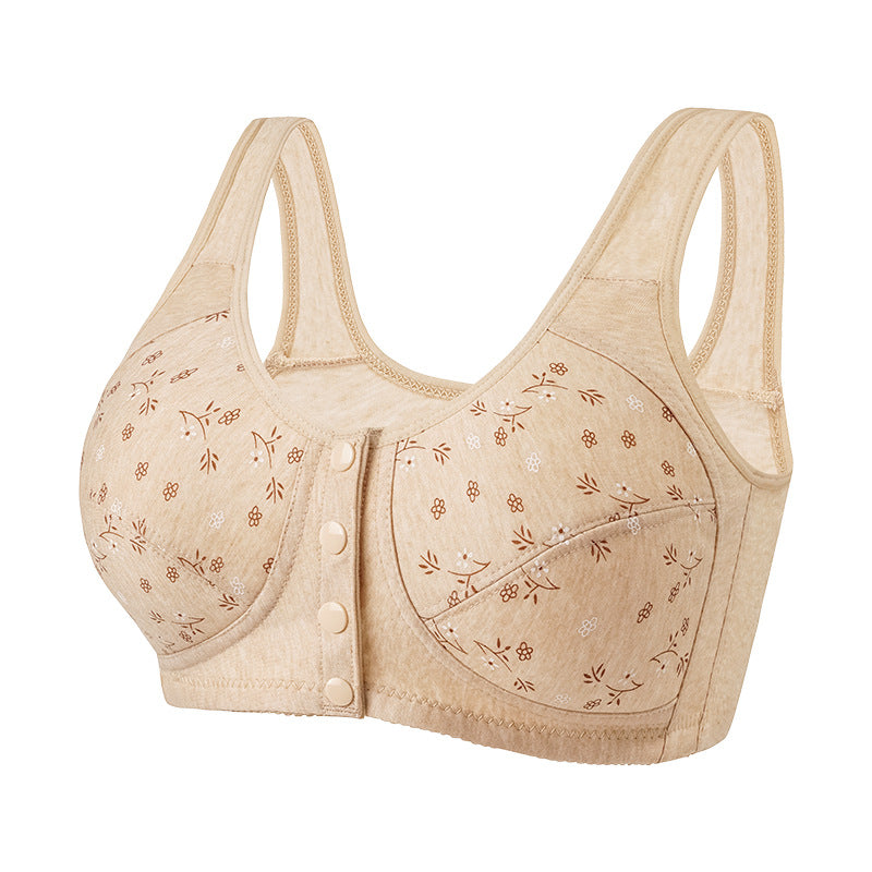 Women's Print No Underwire Wide Strap Waistcoat New Plus Size Bra