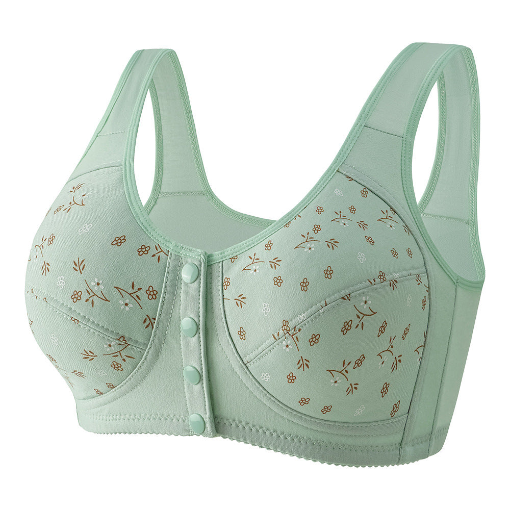 Women's Print No Underwire Wide Strap Waistcoat New Plus Size Bra