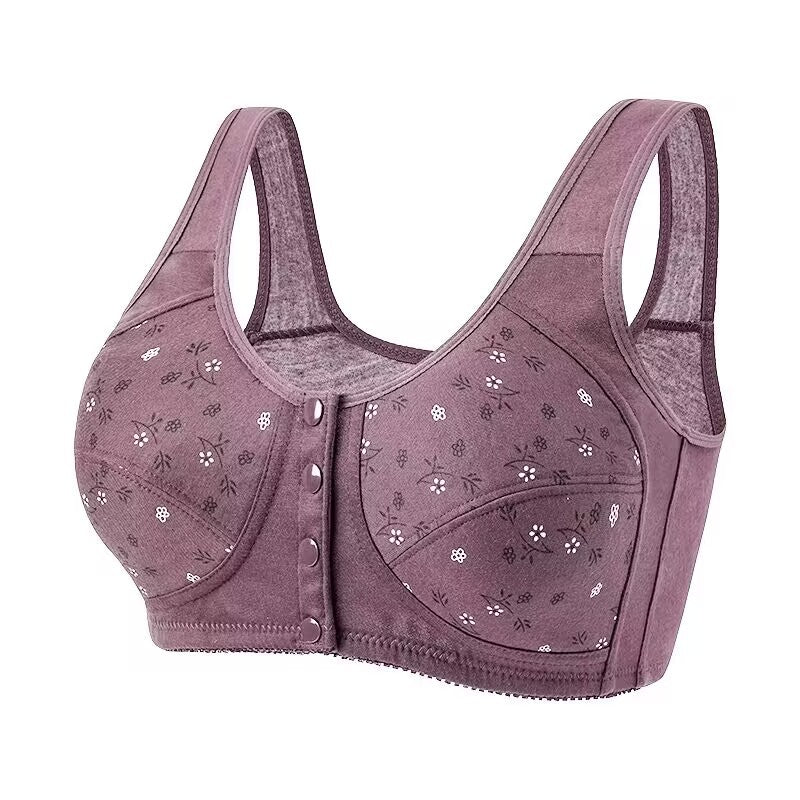 Women's Print No Underwire Wide Strap Waistcoat New Plus Size Bra