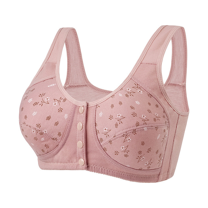 Women's Print No Underwire Wide Strap Waistcoat New Plus Size Bra