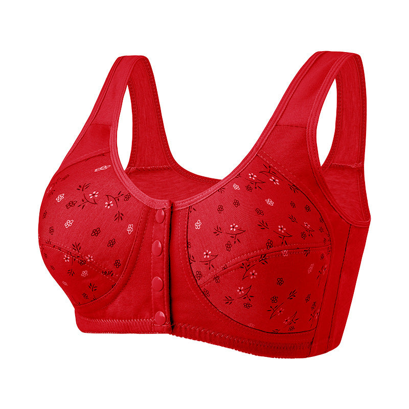 Women's Print No Underwire Wide Strap Waistcoat New Plus Size Bra