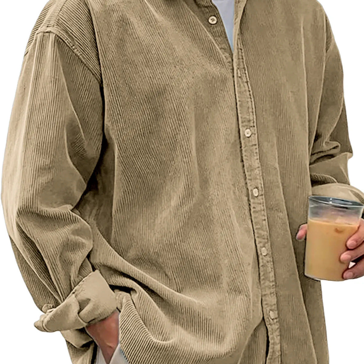 Casual Loose Men's Autumn And Winter Thick Shirt Jacket